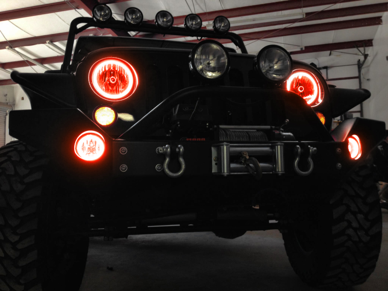 Jeep Wrangler Headlight Halo Kit - ORACLE Lighting - Surface Mount LED - Amber - `07-`17